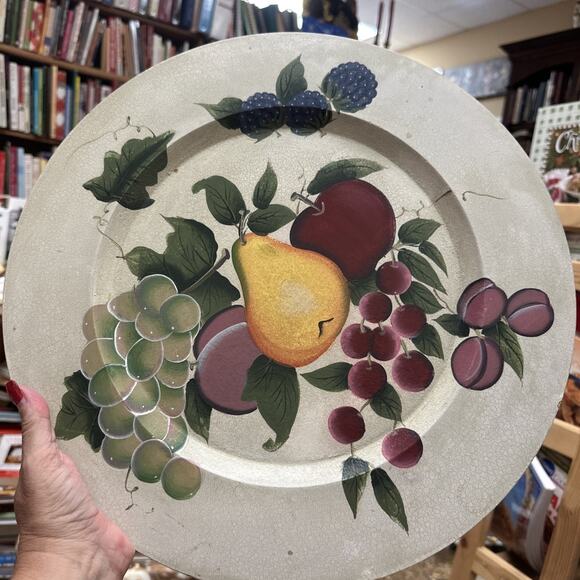 Vintage Home Interiors Sonoma Villa Decorative Wall Hanging 15" Fruit Plate - Picture 1 of 5